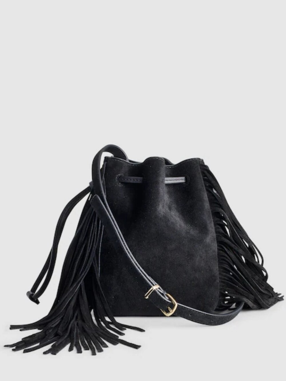 Madewell Mini Drawstring Crossbody Bucket Bag - True Black